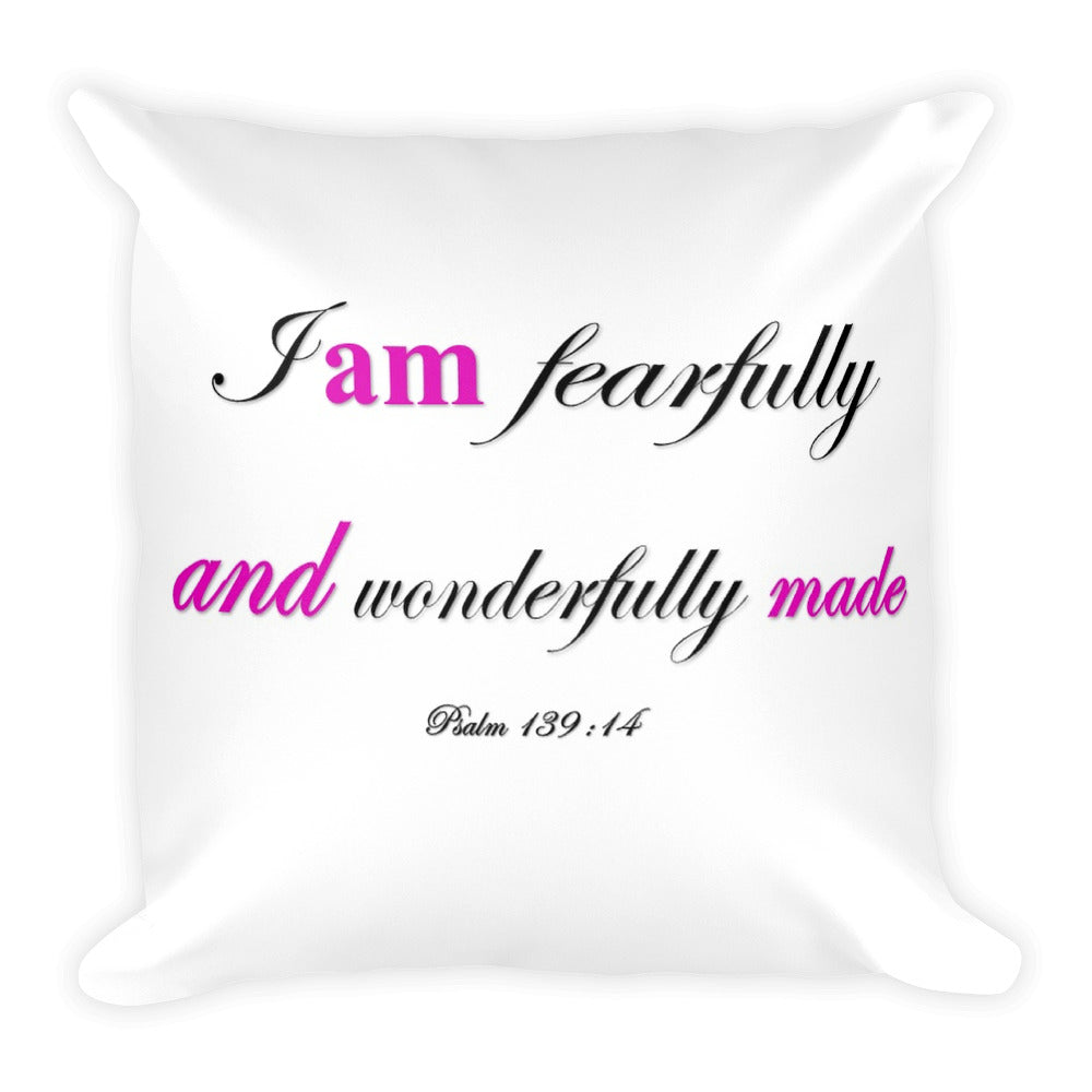 The Victory silk  Pink Square Throwback Pillow