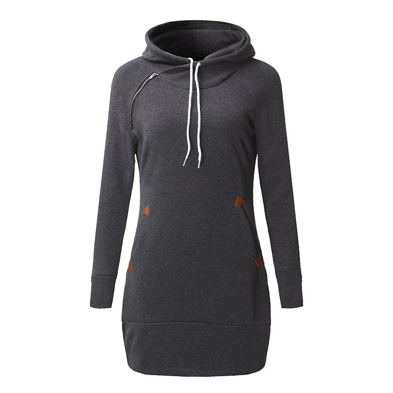 THE HOT ZANZEA WOMEN AUTUMN WINTER SWEATSHIRT HOODIE DRESS