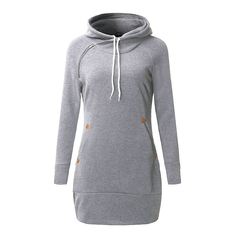 THE HOT ZANZEA WOMEN AUTUMN WINTER SWEATSHIRT HOODIE DRESS
