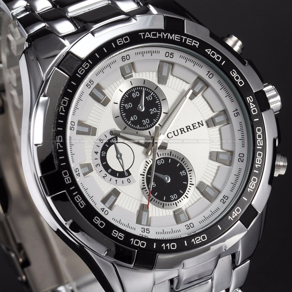 THE CURREN LUXURY FULL STAINLESS STEEL WATCH FOR KINGS