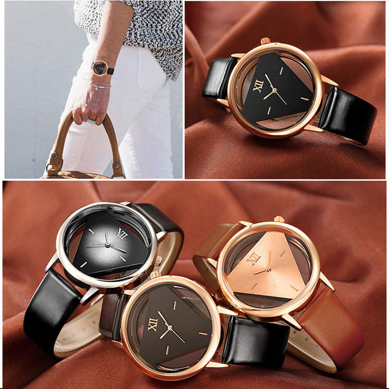 LADIES CASUAL DRESS LEATHER HOLLOW WATCHES