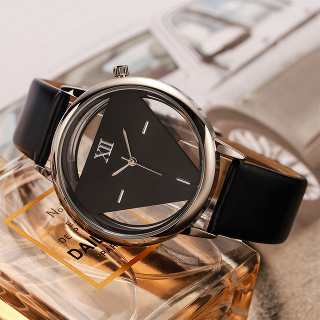 LADIES CASUAL DRESS LEATHER HOLLOW WATCHES