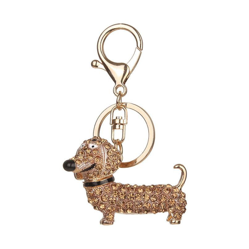 THE QUEEN'S DOG RHINESTONE TASSEL KEY CHAIN