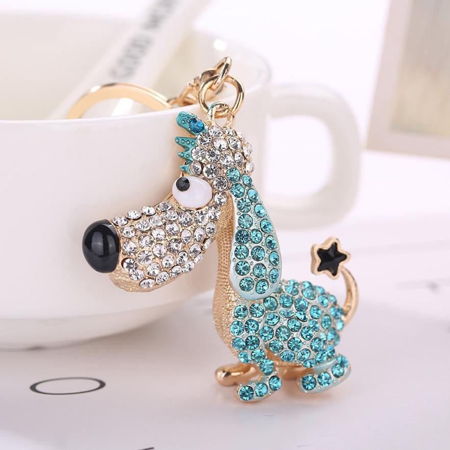 THE QUEEN'S DOG RHINESTONE TASSEL KEY CHAIN