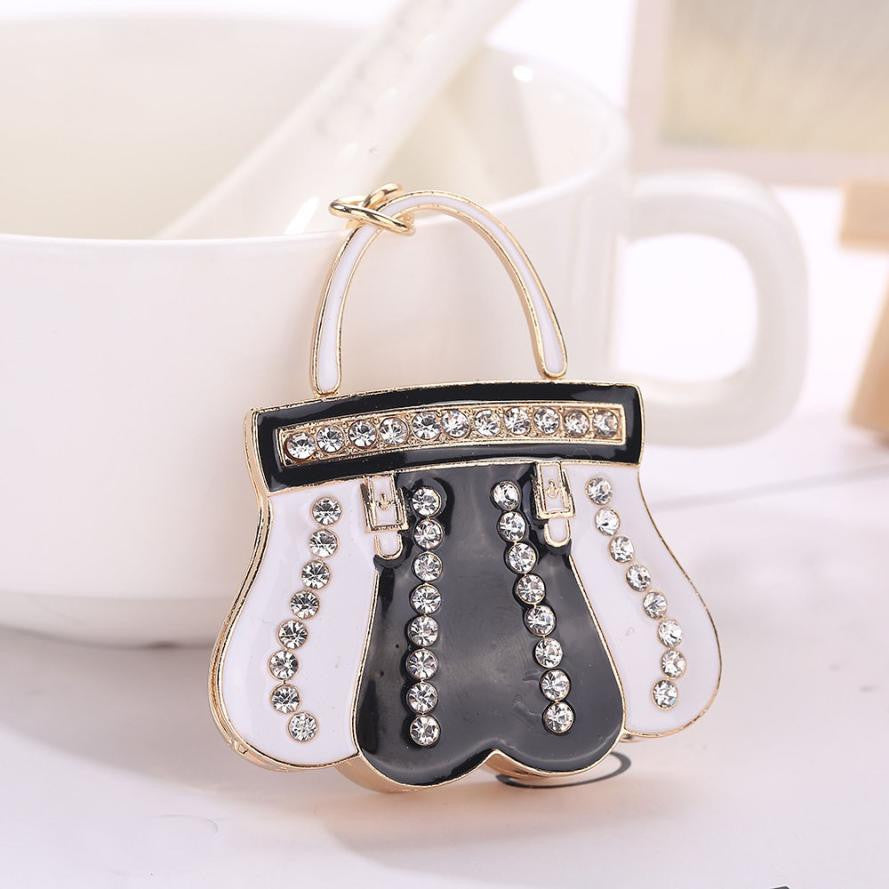 QUEEN'S HANDBAG RHINESTONE TASSEL KEY CHAIN