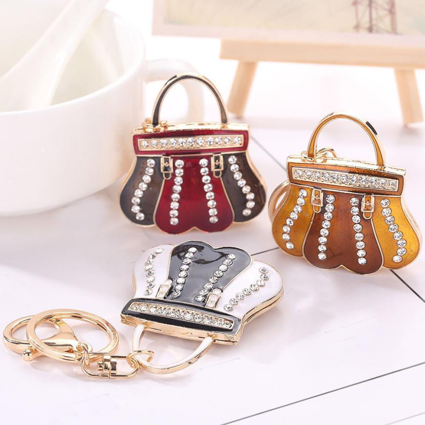 QUEEN'S HANDBAG RHINESTONE TASSEL KEY CHAIN
