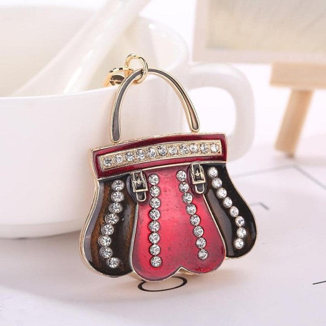 QUEEN'S HANDBAG RHINESTONE TASSEL KEY CHAIN