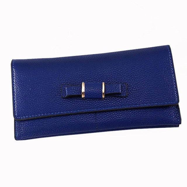 WOMEN BOW TIE ZIPPER FASHION WALLETS