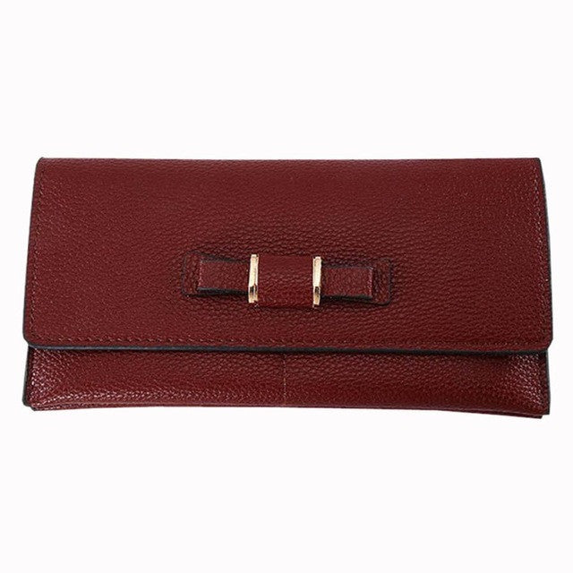WOMEN BOW TIE ZIPPER FASHION WALLETS