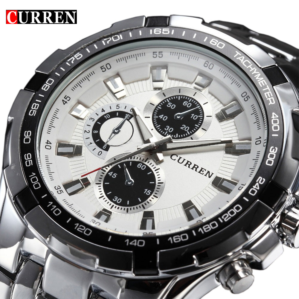THE CURREN LUXURY FULL STAINLESS STEEL WATCH FOR KINGS