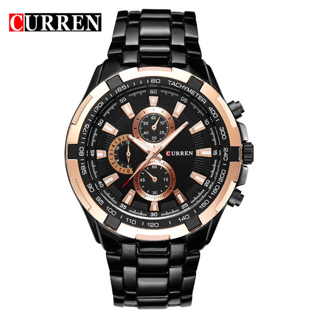 THE CURREN LUXURY FULL STAINLESS STEEL WATCH FOR KINGS