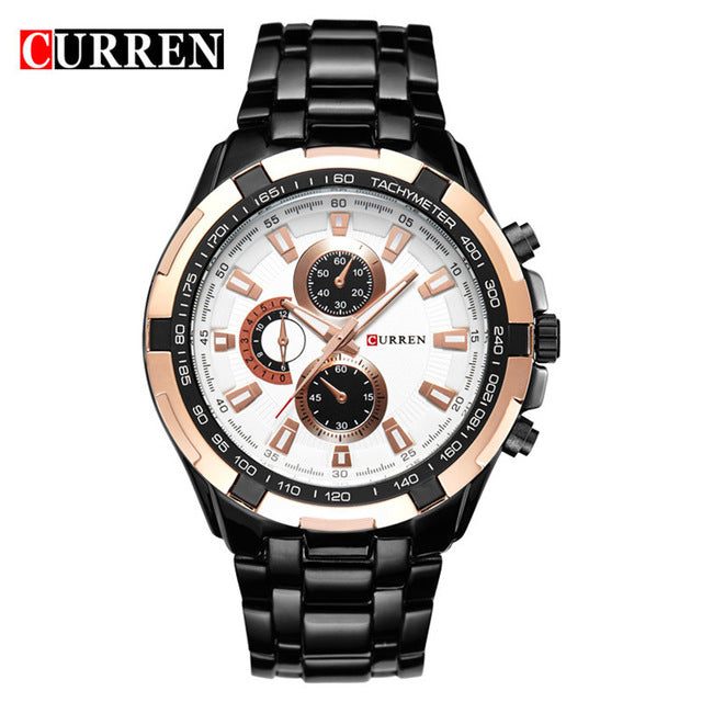 THE CURREN LUXURY FULL STAINLESS STEEL WATCH FOR KINGS
