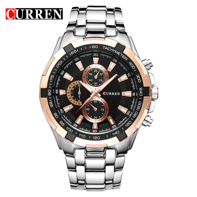 THE CURREN LUXURY FULL STAINLESS STEEL WATCH FOR KINGS