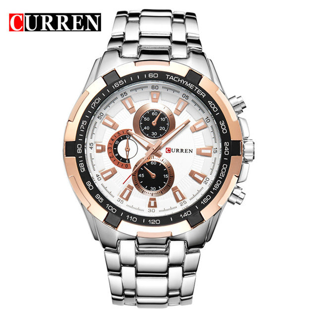 THE CURREN LUXURY FULL STAINLESS STEEL WATCH FOR KINGS