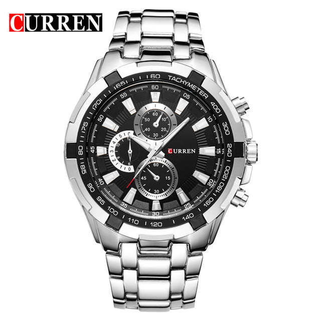 THE CURREN LUXURY FULL STAINLESS STEEL WATCH FOR KINGS