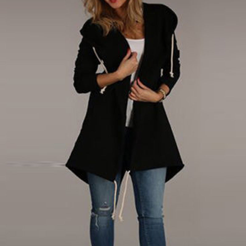 THE QUEEN'S AUTUMN CASUAL LONG CARDIGAN HOODIE JACKETS