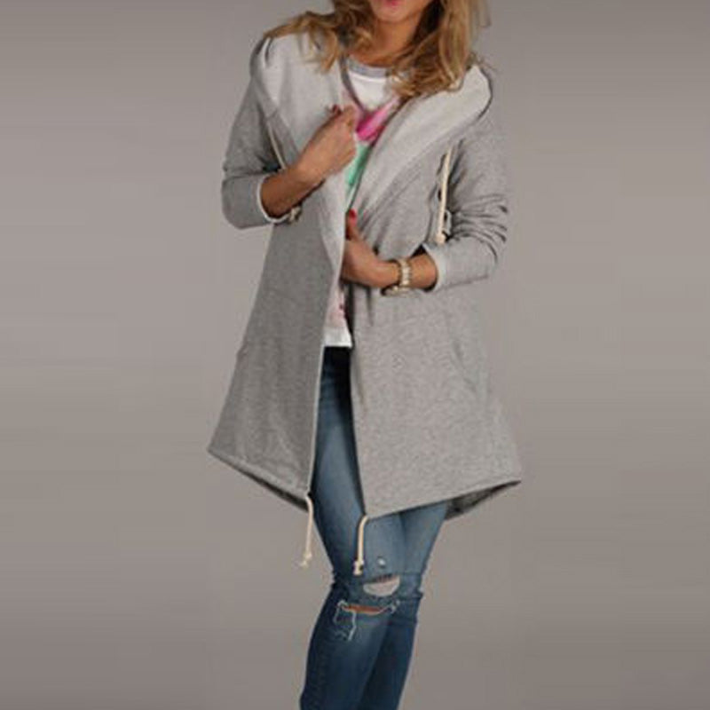 THE QUEEN'S AUTUMN CASUAL LONG CARDIGAN HOODIE JACKETS