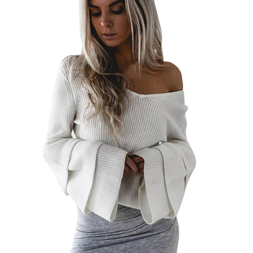 THE QUEEN'S AUTUMN/WINTER SEXY V NECK KNITTED SWEATER