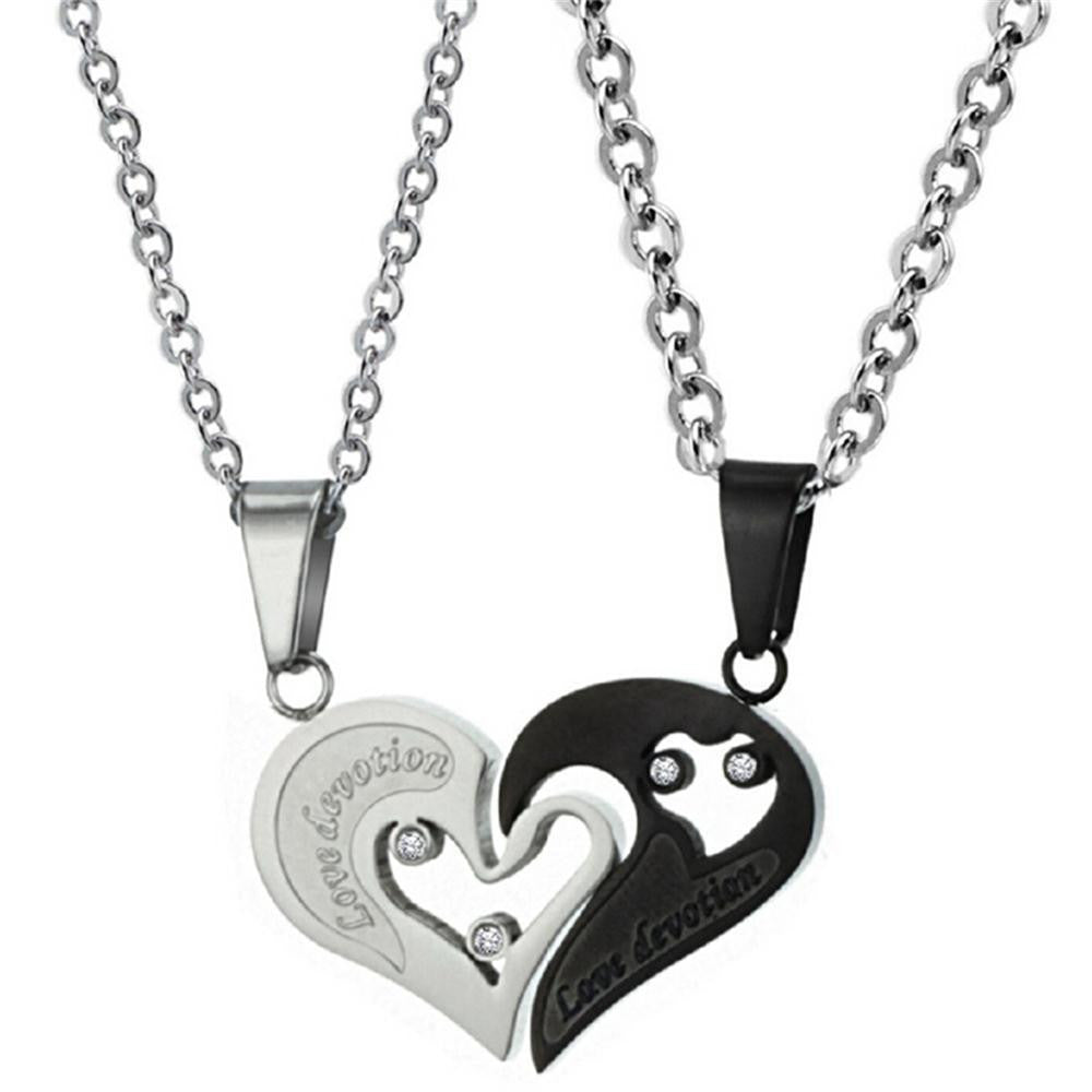 COUPLES LOVE DEVOTION HEART NECKLACE