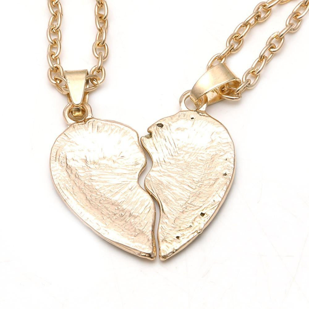 Best Friends Necklaces Lovely Rhinestone Heart Pendant Necklace